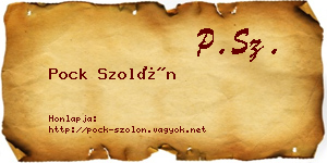 Pock Szolón névjegykártya